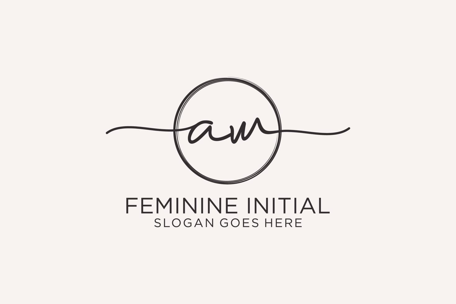 Initial AW handwriting logo with circle template vector logo of initial signature, wedding, fashion, floral and botanical with creative template.