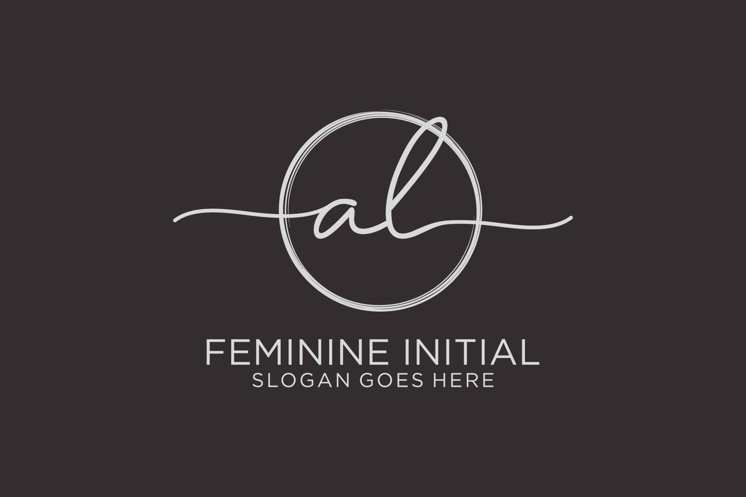 Initial AL handwriting logo with circle template vector logo of initial signature, wedding, fashion, floral and botanical with creative template.