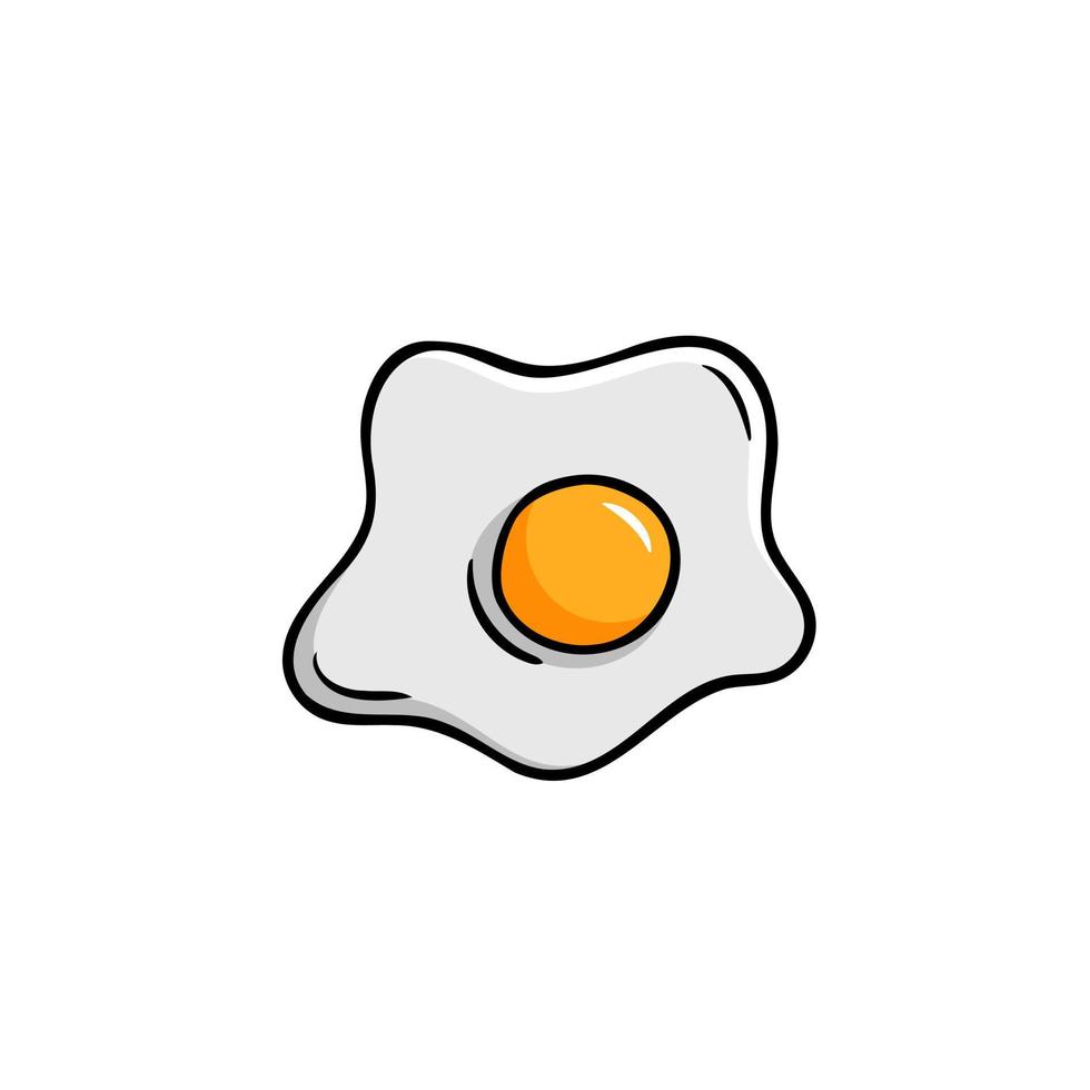 fried egg doodle sketch hand drawn cartoon icon logo illustration vector