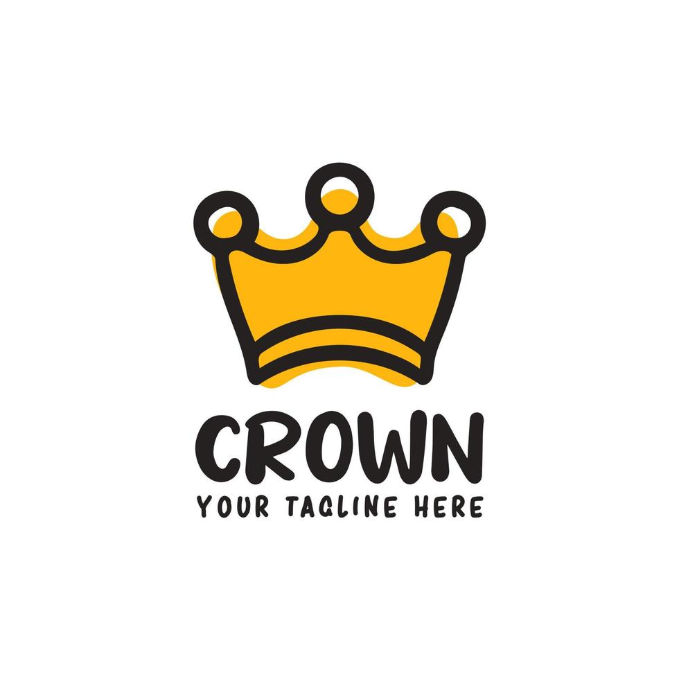 hand drawn crown icon symbol logo in doodle sketch style illustration vector