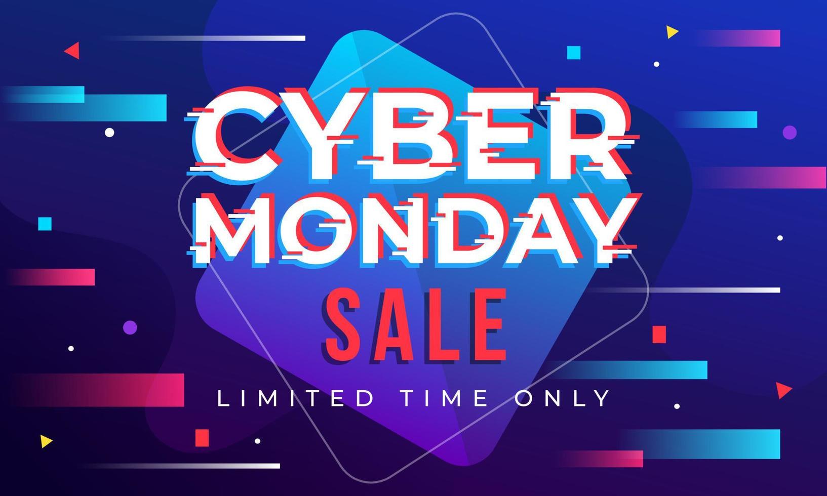 cyber lunes descuento venta banner abstracto geométrico fondo vector