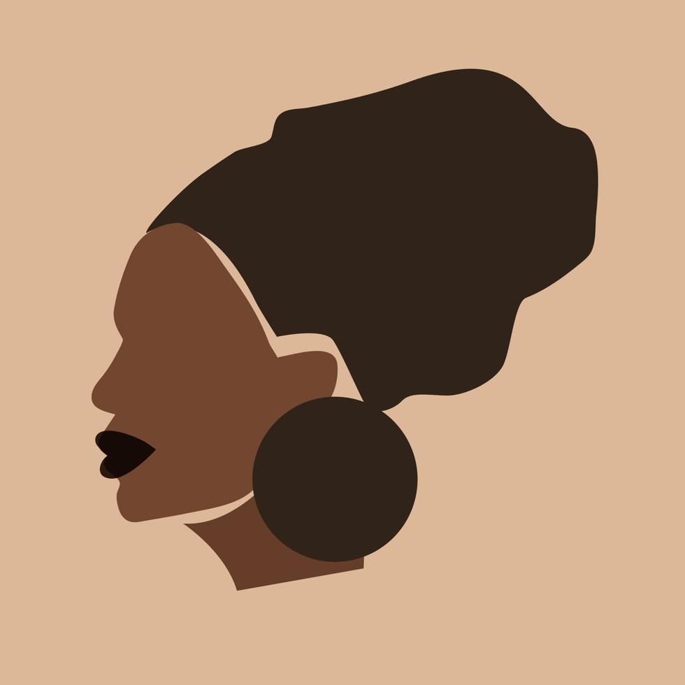 Beautiful woman head illustration modern abstract style vector