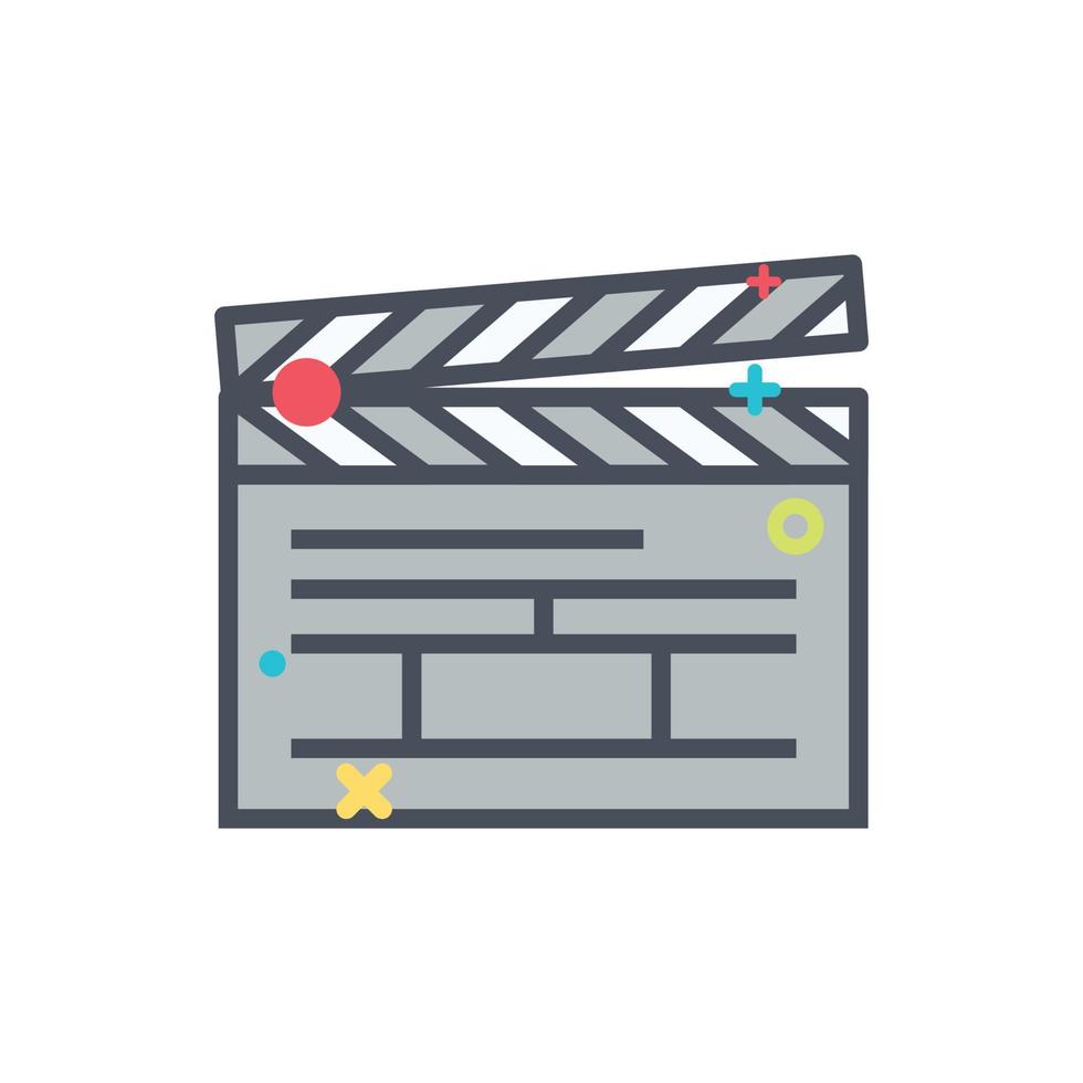 film and studio flat icon vector illustration.