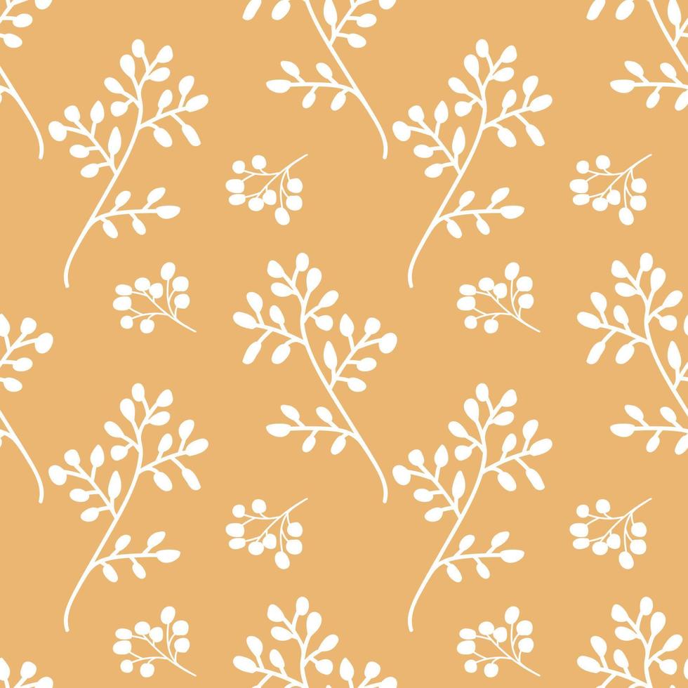 Herbal seamless pattern vector illustration. Endless plant background. Floral repeating print for textile.