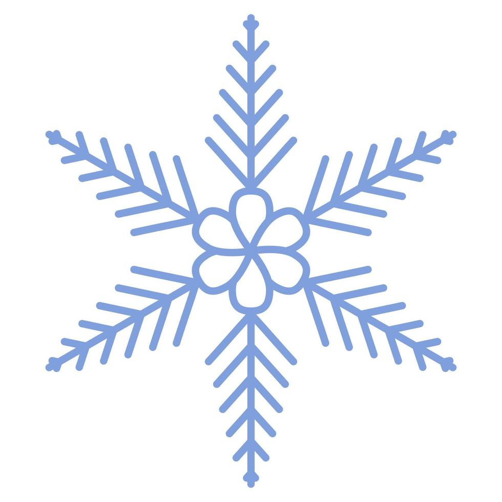 Snowflake vector icon. Christmas and winter theme. Simple flat illustration on white background.