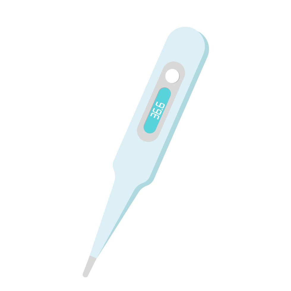 Electronic body thermometer isolated om white background. Medical equipment vector illustration.