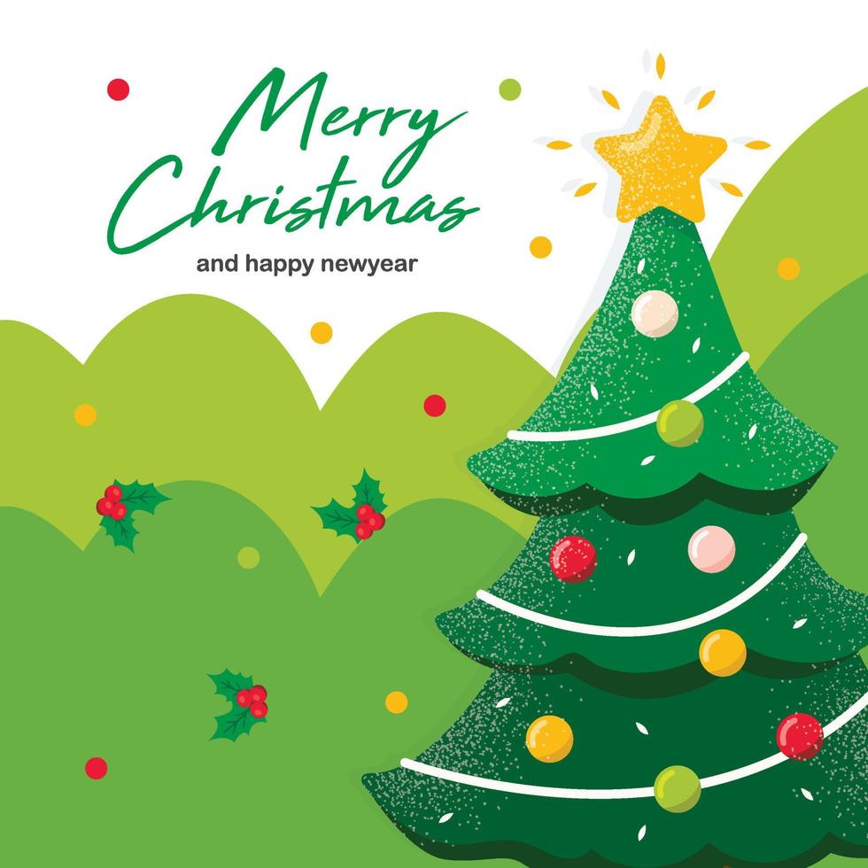 Christmas card vector Christmas tree