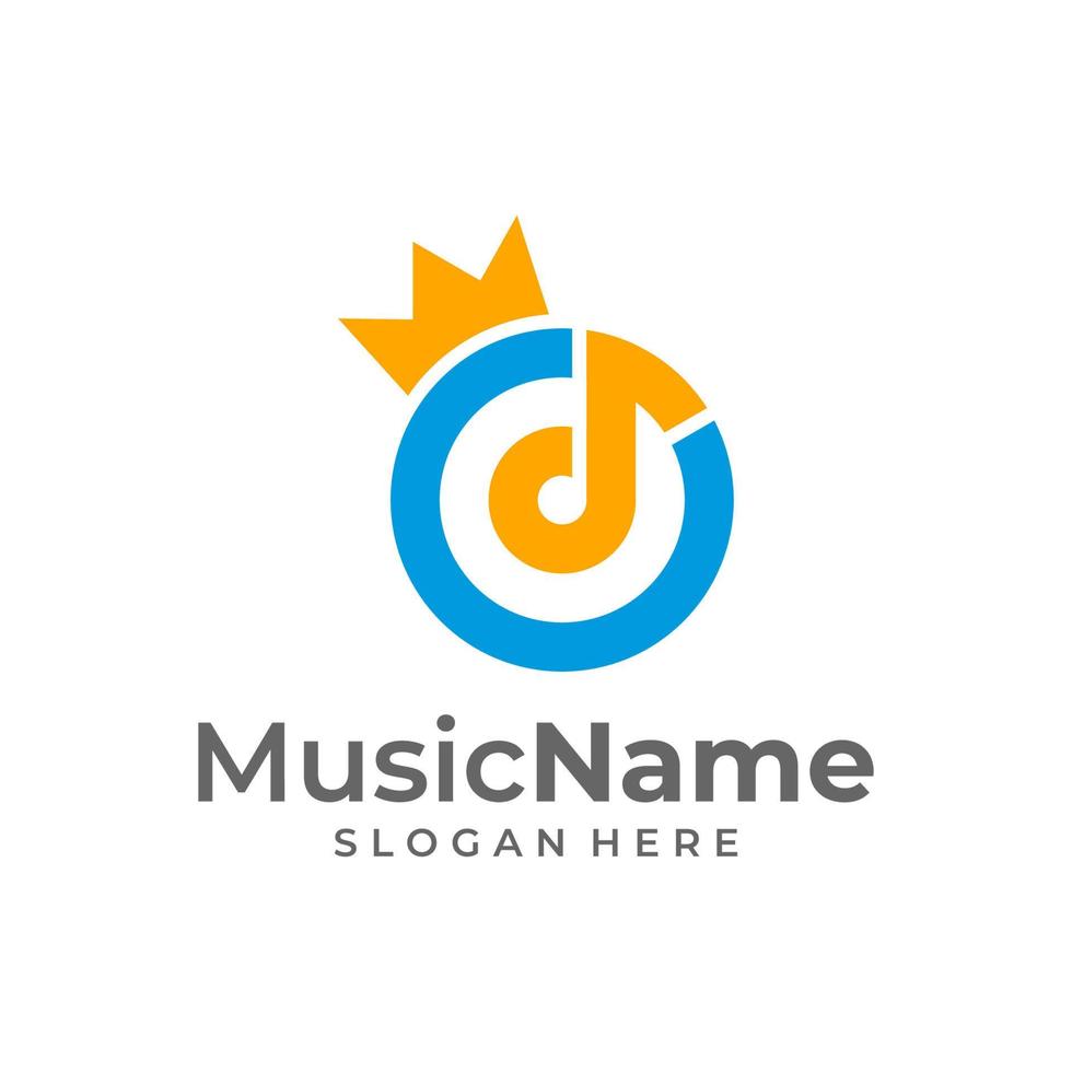 King Music Logo Template Design Vector, Emblem, Design Concept, Creative Symbol, Icon vector