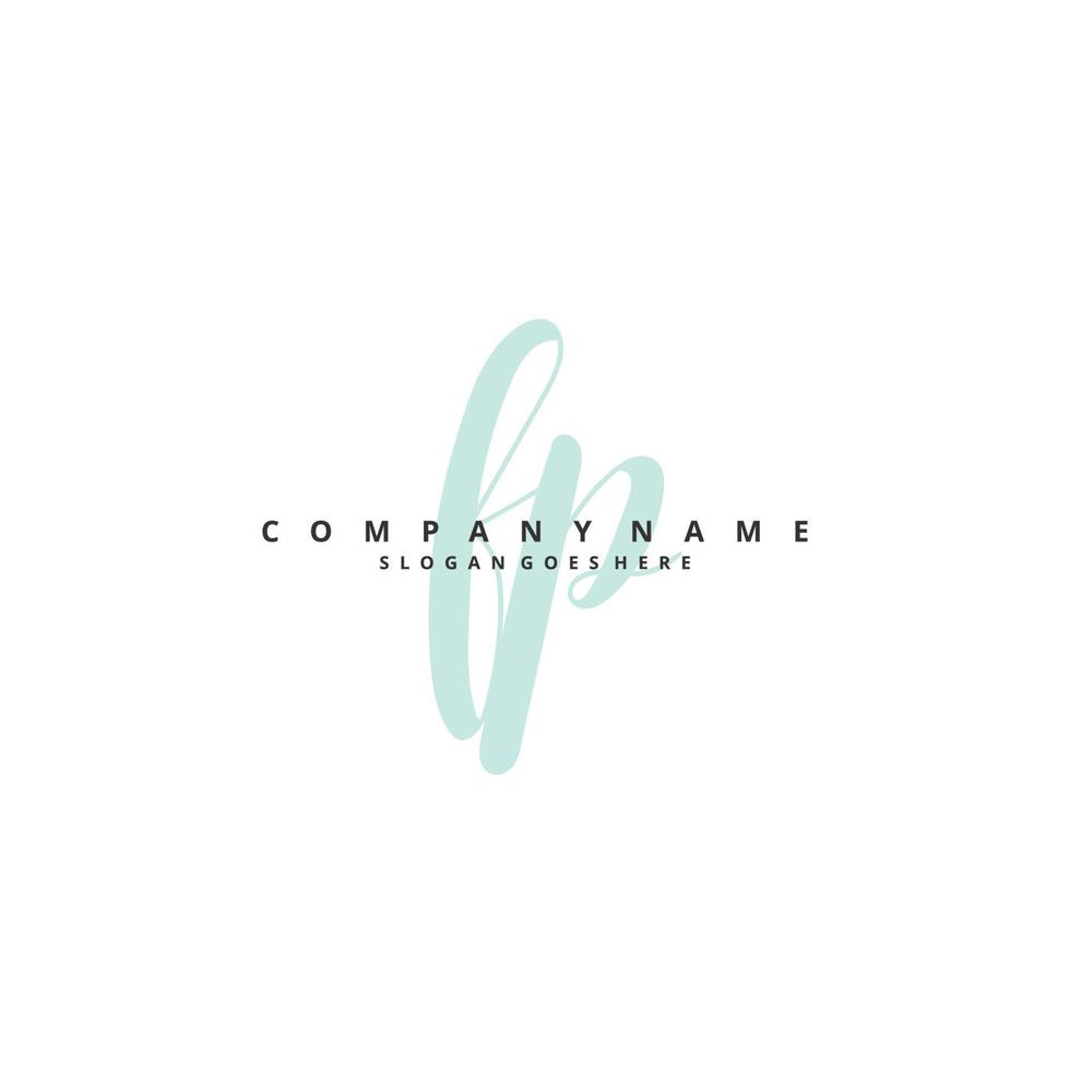 FP Initial handwriting and signature logo design with circle. Beautiful design handwritten logo for fashion, team, wedding, luxury logo. vector