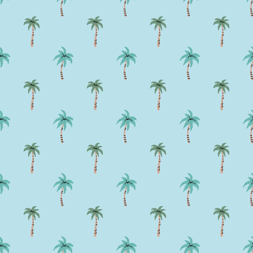 Seamless pattern with hand drawn  palm trees in scandinavian style vector