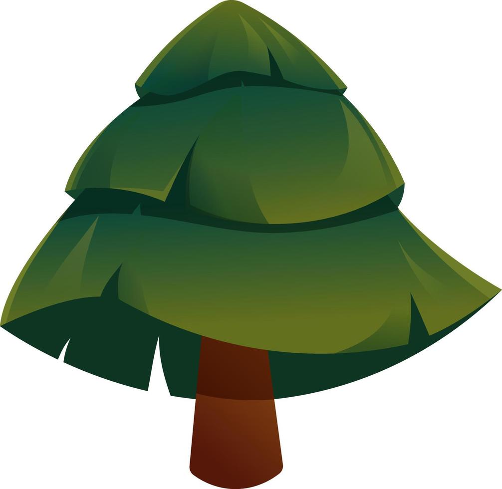 Big Christmas tree in cartoon style isolated vector