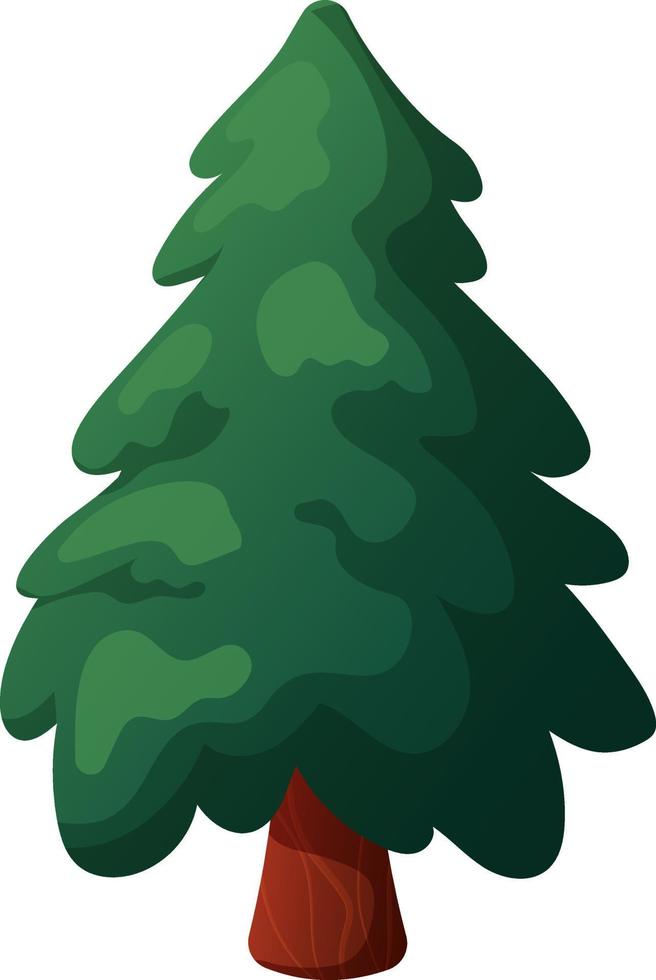 árbol de navidad en estilo de dibujos animados sin juguetes aislado vector