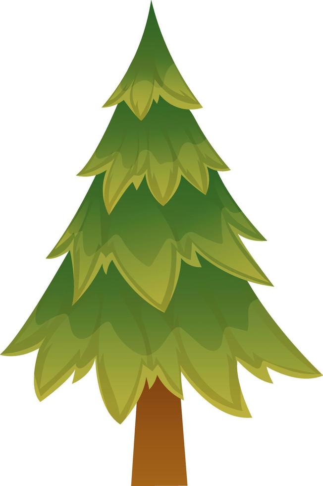 Simple Christmas tree without toys on transparent background vector