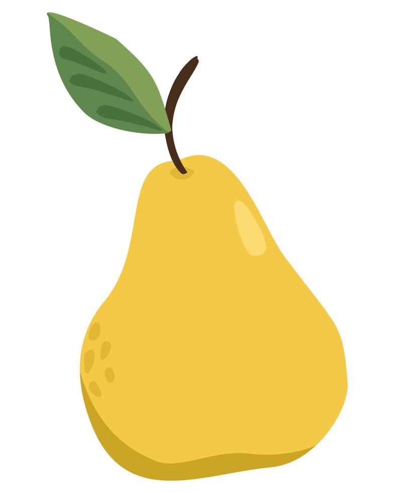 Vector isolated illustration of sweet yellow pear.