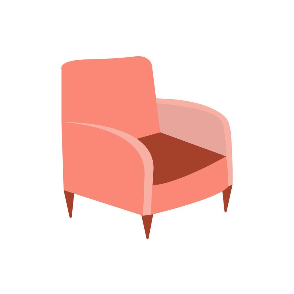 Retro armchair vector illustration. Hand drawn design armchair isolated