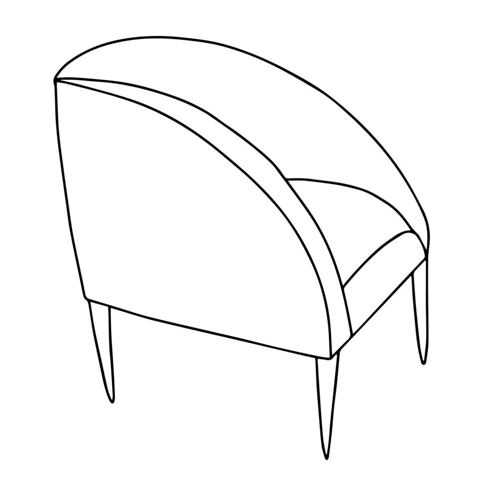 Vector armchair illustration. Hand drawn outlive armchair