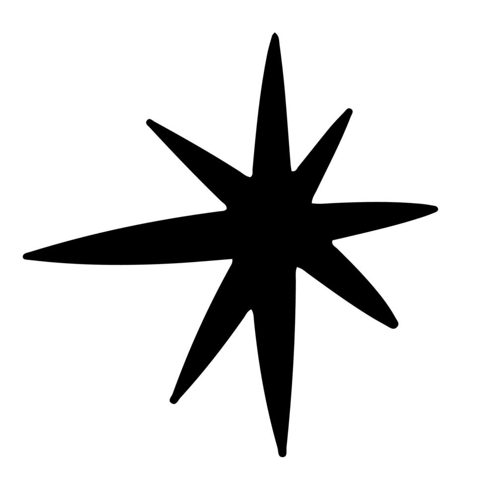 icono de estrellas dibujadas a mano sobre fondo blanco para el diseño de decoración. garabato ilustración vectorial. elementos de invierno para navidad y año nuevo vector