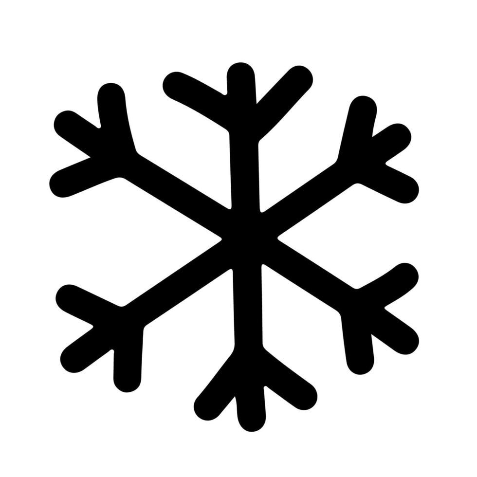 Hand drawn snowflakes icons on white background for decoration design. Doodle vector illustration. Winter elements for Christmas and New Year