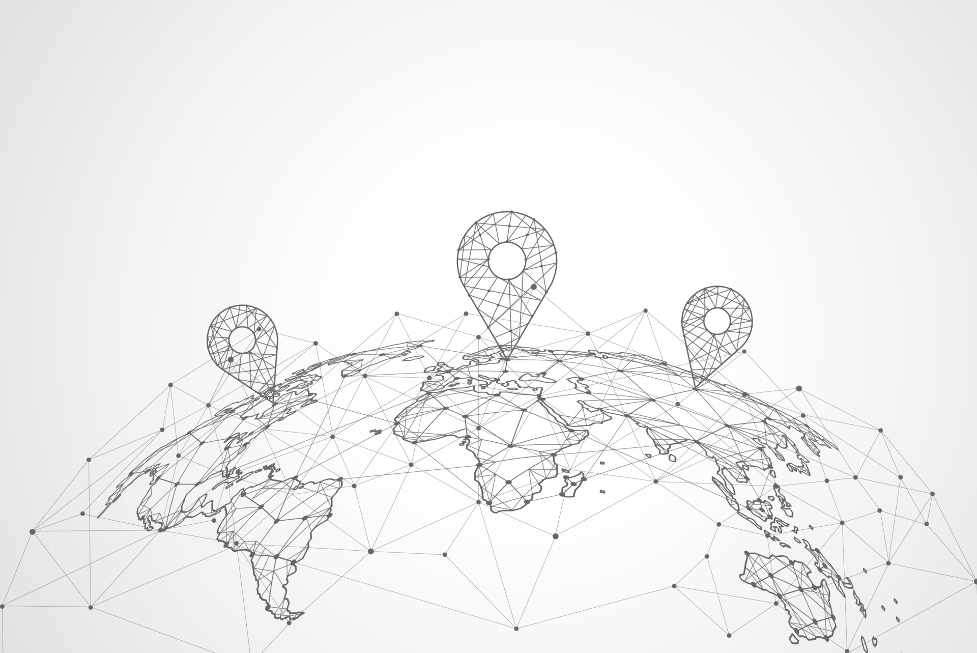 Global network connection. World map point and line composition concept