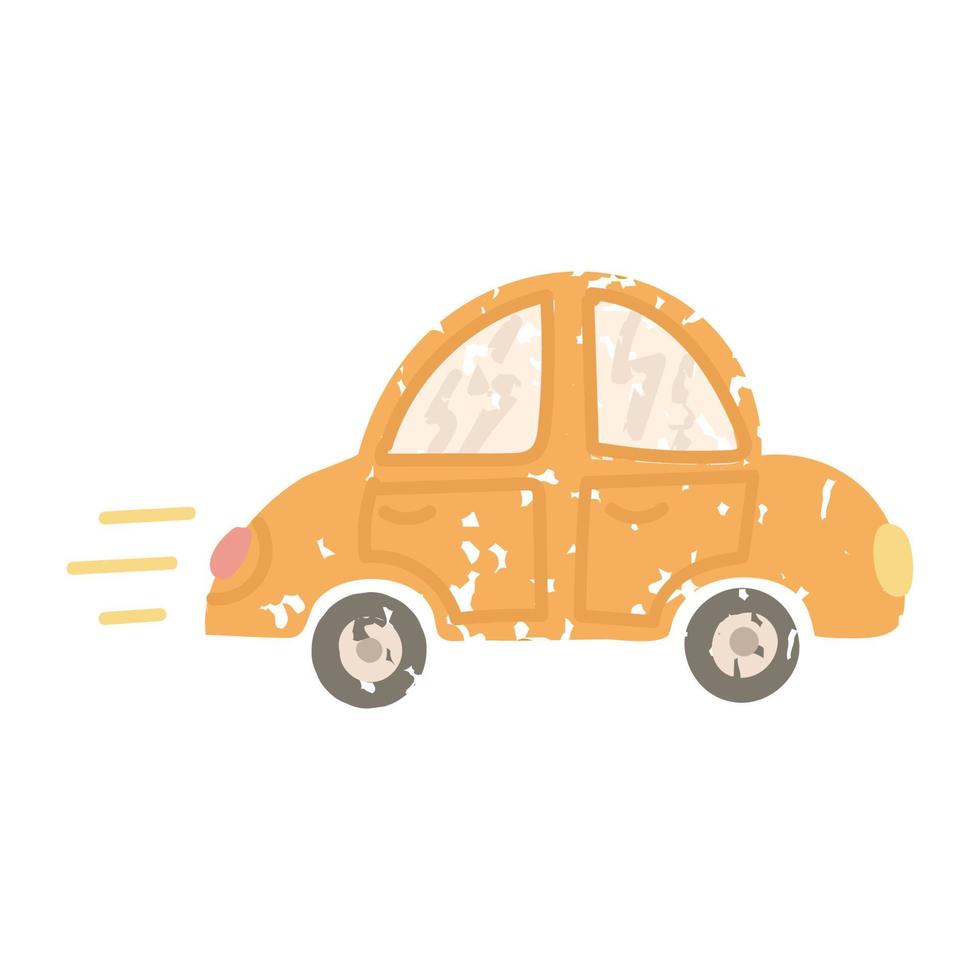 Vector ilustración colorida de lindo coche infantil aislado sobre fondo blanco.