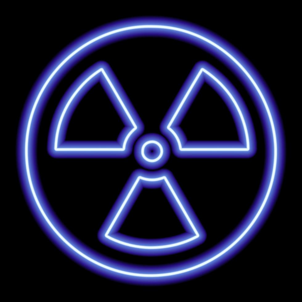 Blue neon radiation icon on a black background vector
