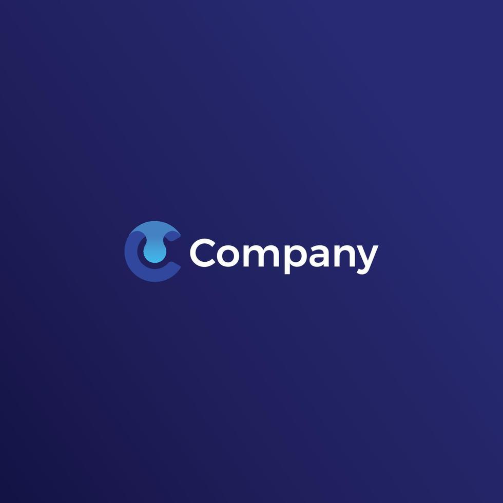 Letter C monogram Color for tech Company vector