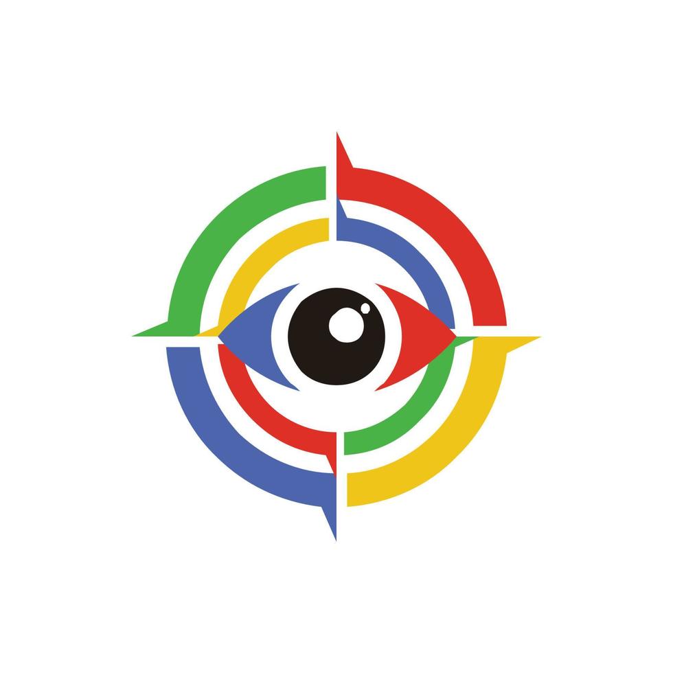 Compas eye logo design vector