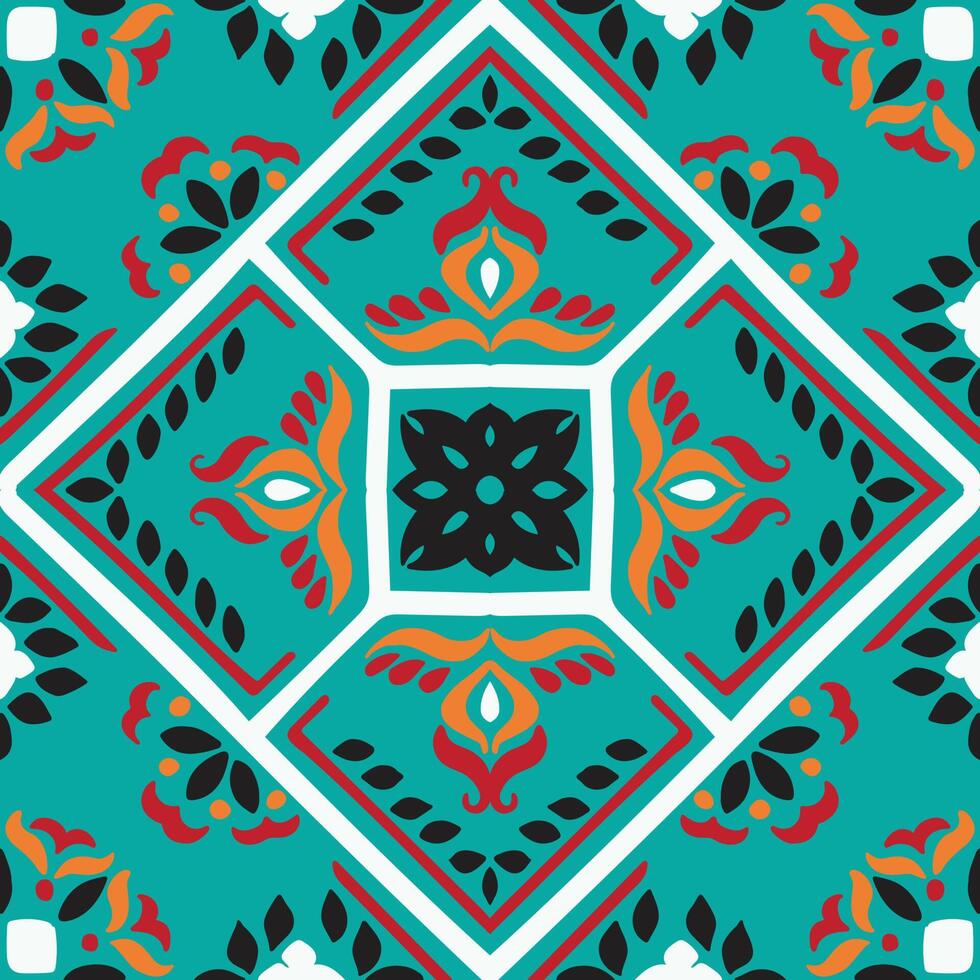 Seamless pattern with ethnic mandala ornament vector