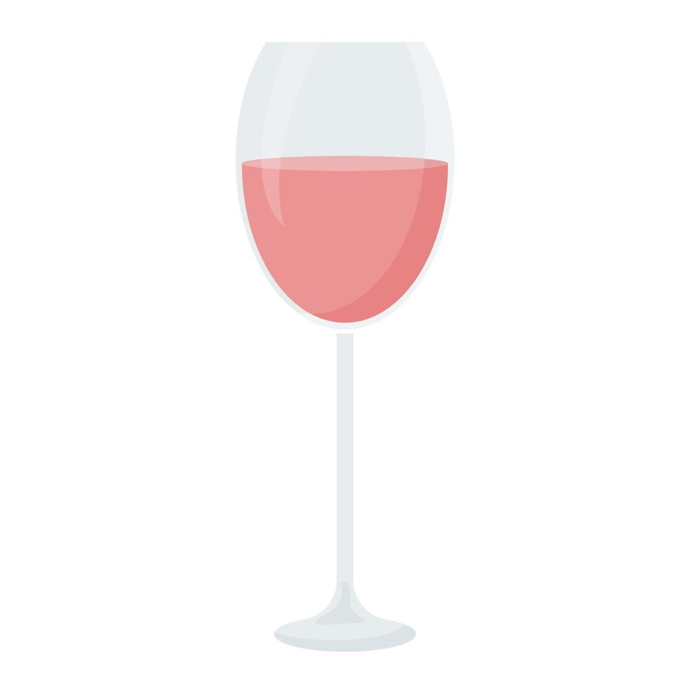 copa de vino rosado vector