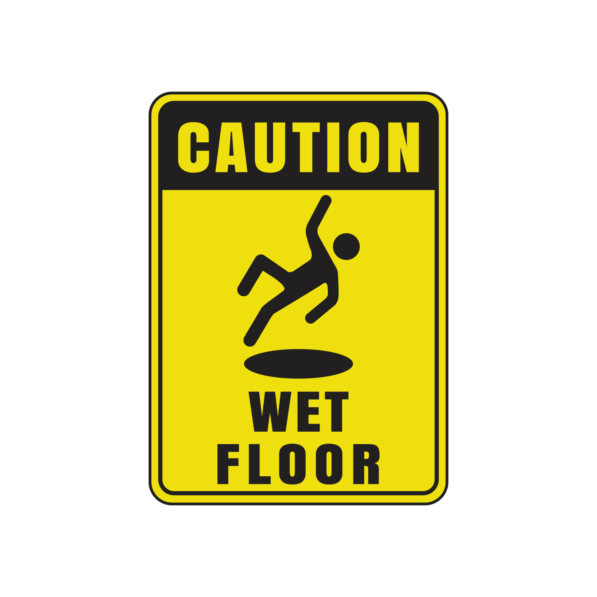wet floor sign icon. wet floor symbol with background. 12890359 Vector