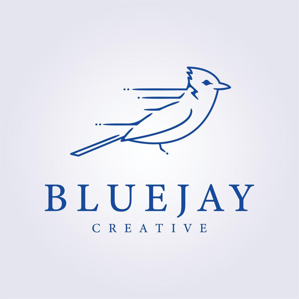 fast delivery with bluejay symbol for logo line art vector icon illustration design