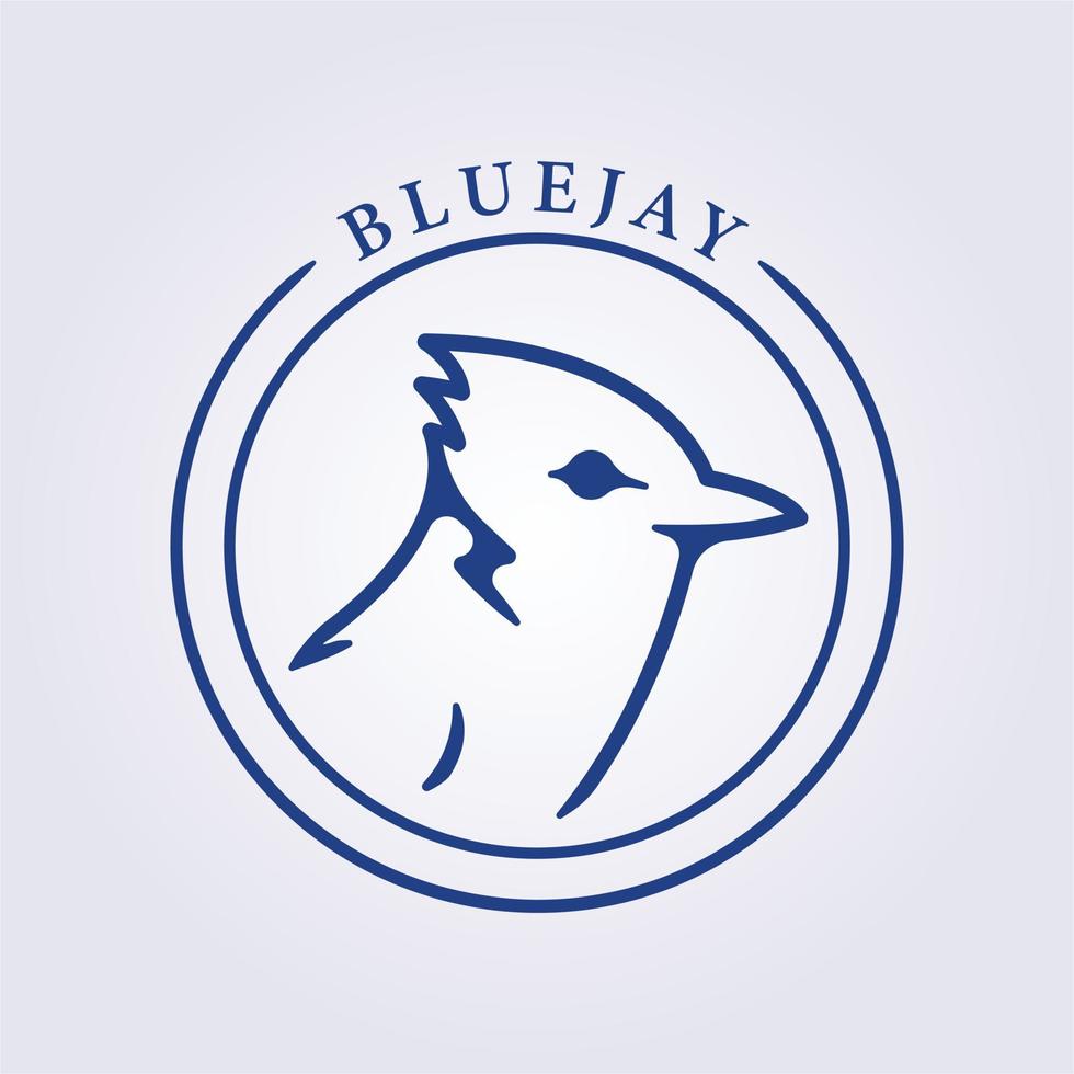 icónico de bluejay bird logo icono símbolo vector ilustración diseño en línea arte insignia insignia