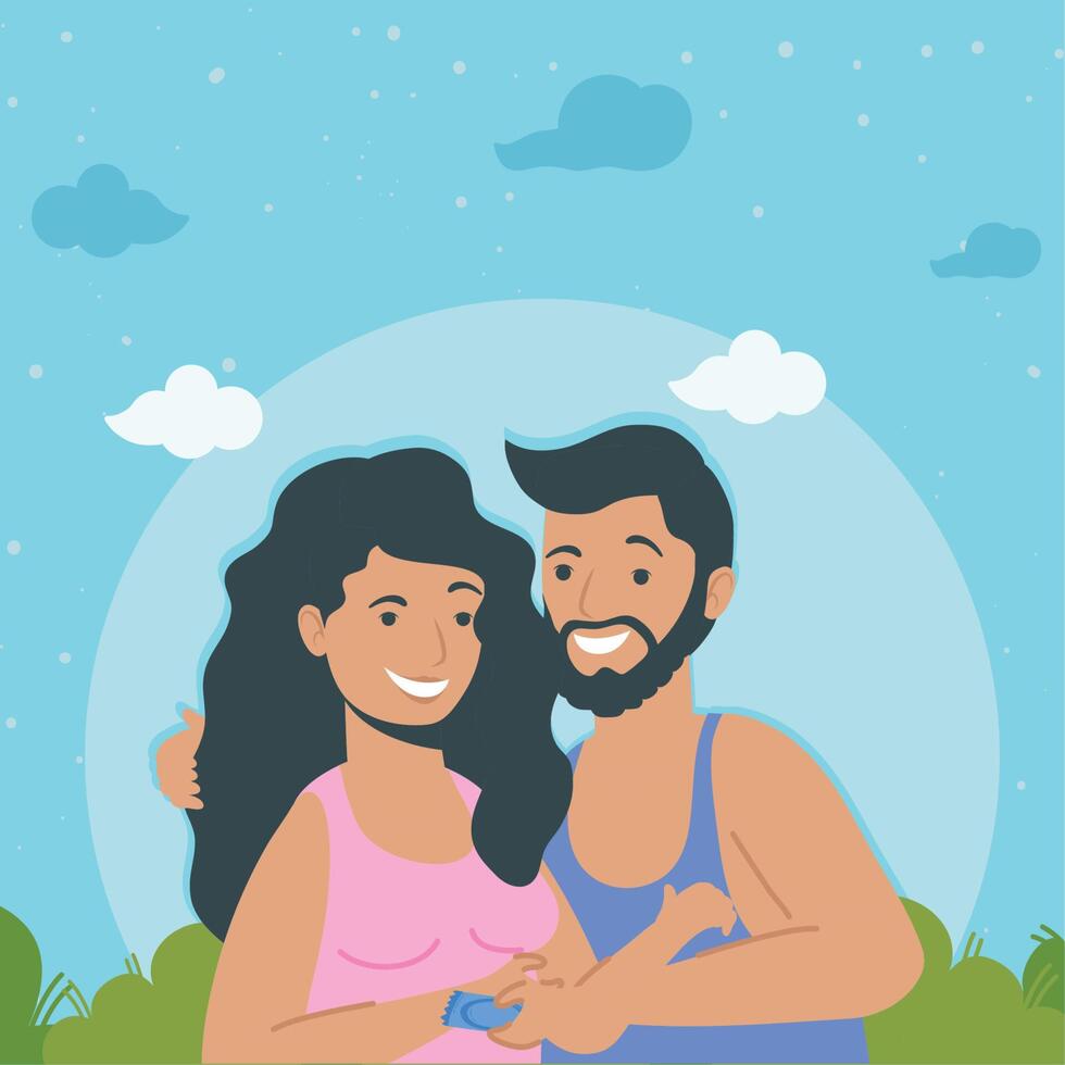 couple with condom vector
