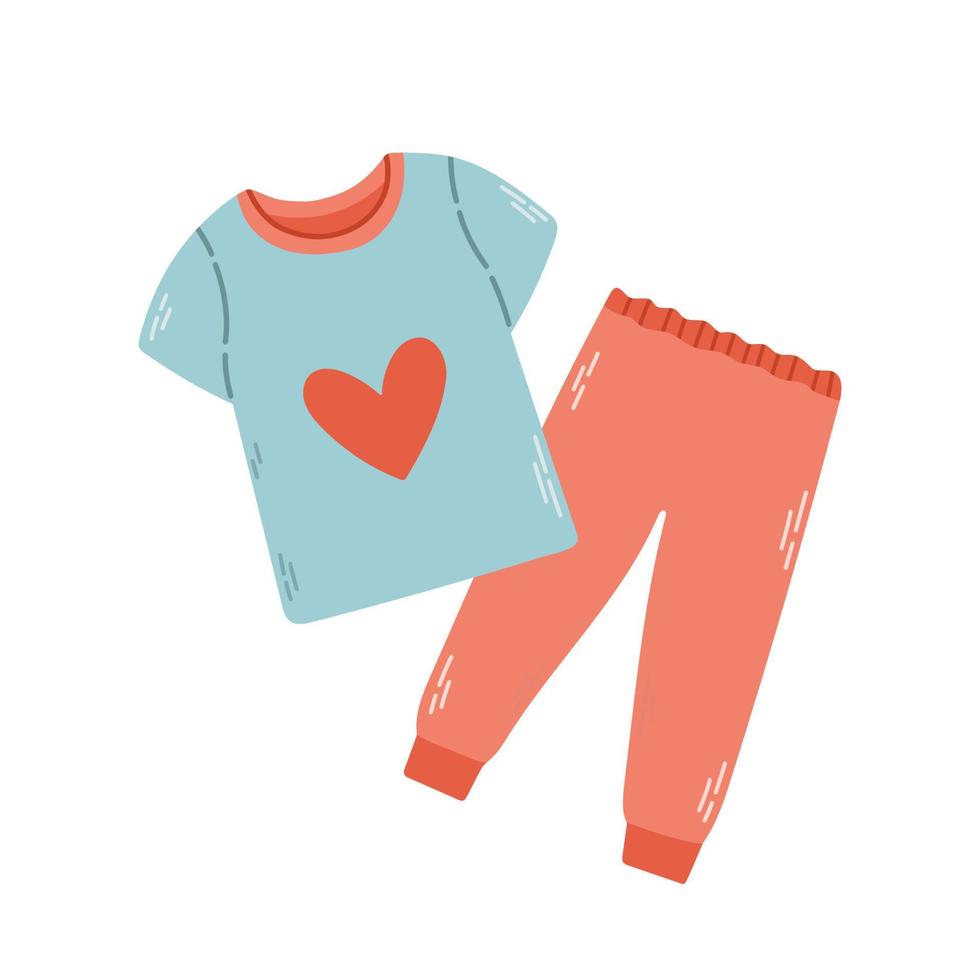 Sleepwear for girls pajama, nightgown, sleep suit, isolated vector illustration eps 10