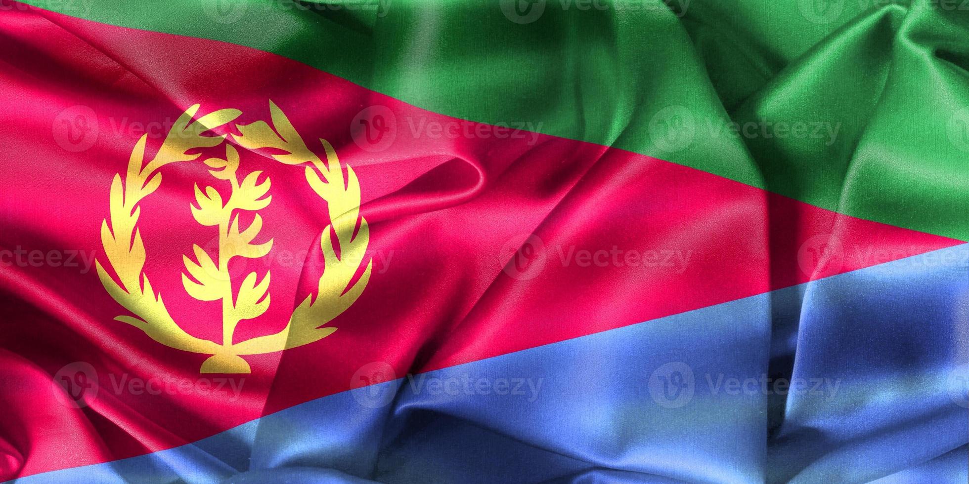 Eritrea flag - realistic waving fabric flag photo