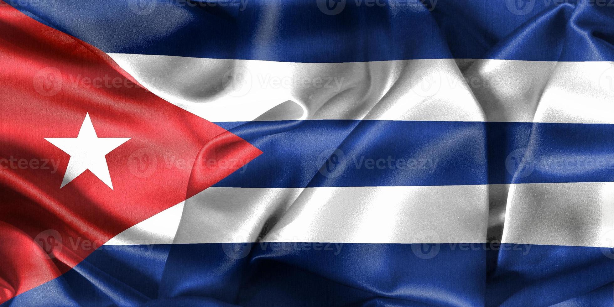 Cuba flag - realistic waving fabric flag photo