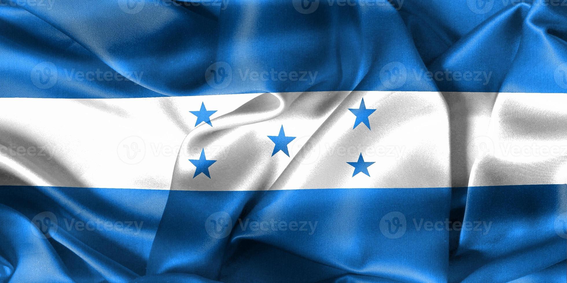 3D-Illustration of a Honduras flag - realistic waving fabric flag photo