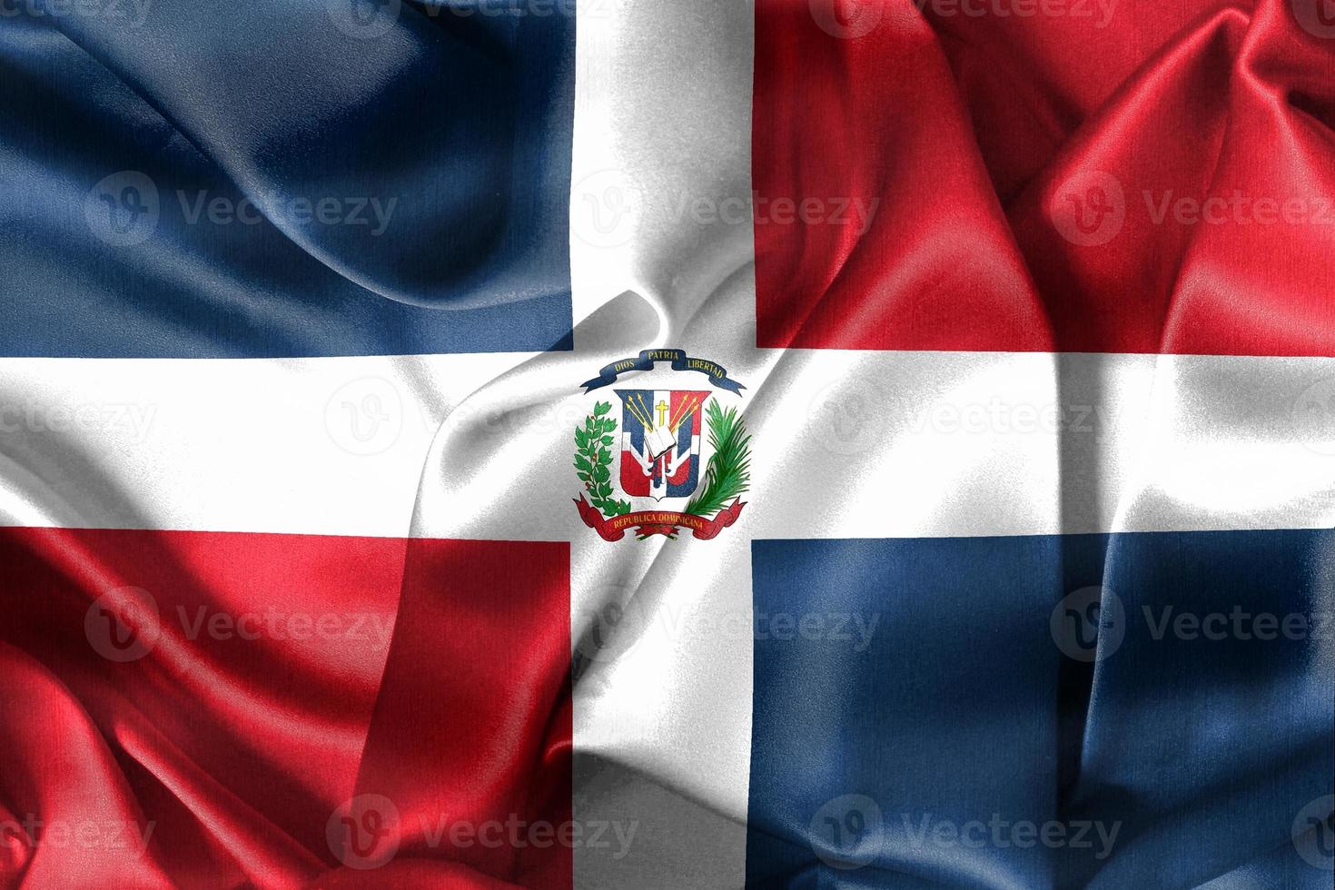 Dominican Republic flag - realistic waving fabric flag photo