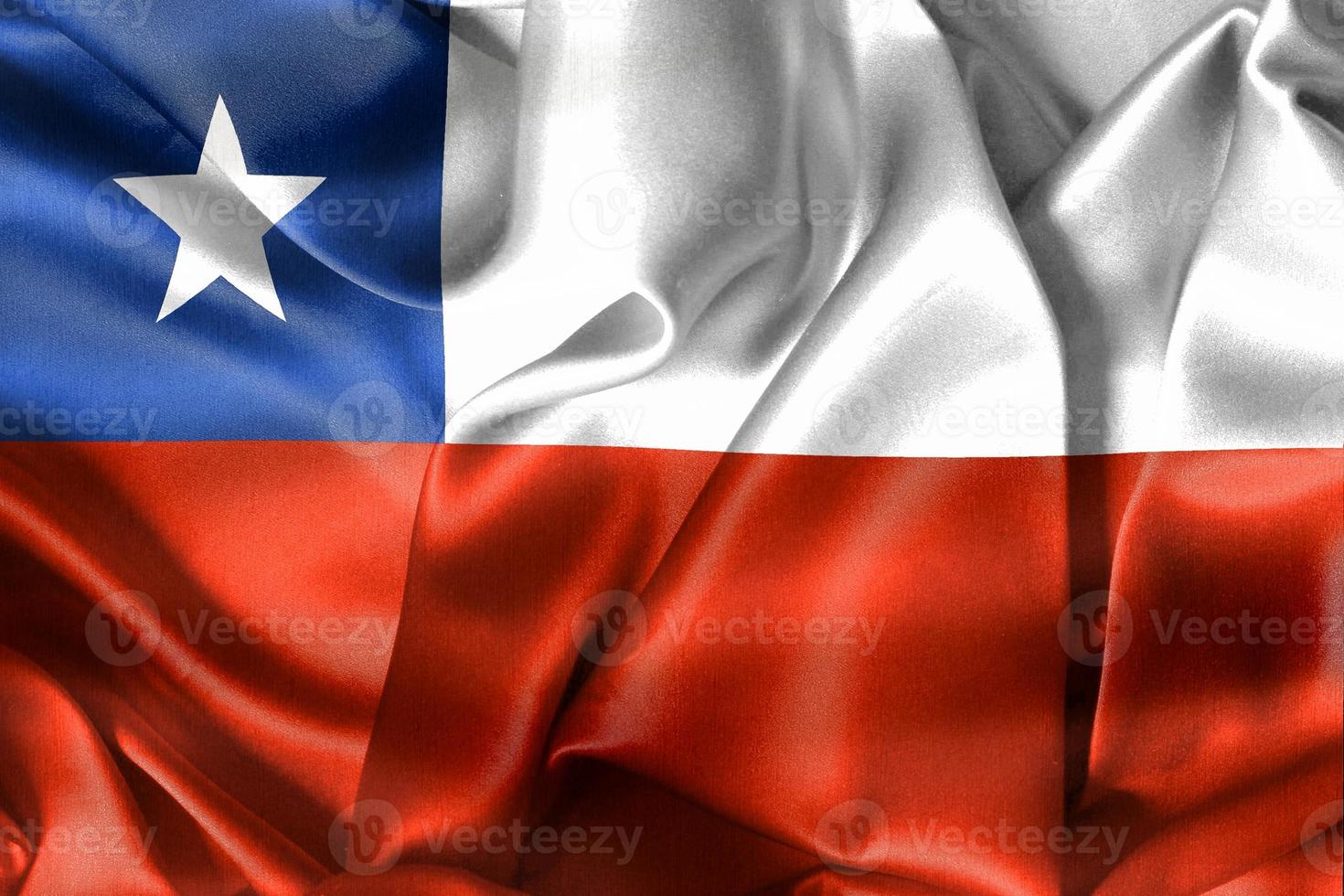 bandera de chile - bandera de tela que agita realista foto