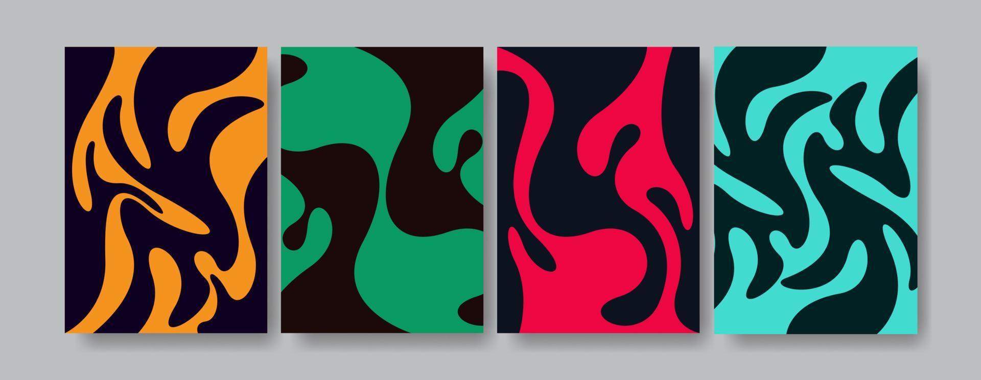 business cover collection fluid shape vector