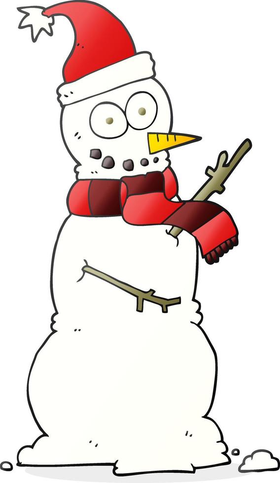 doodle character cartoon snowman vector