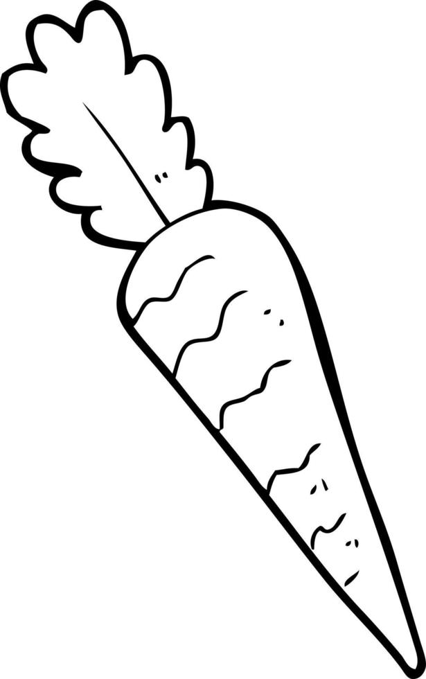 line drawing cartoon carrot vector