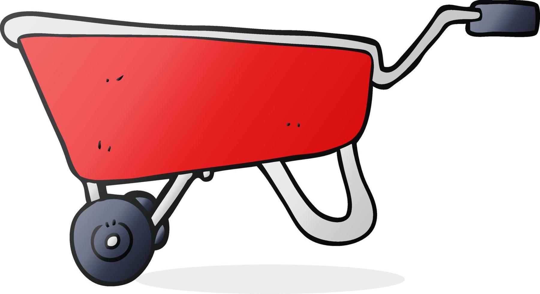 doodle character cartoon wheelbarrow vector