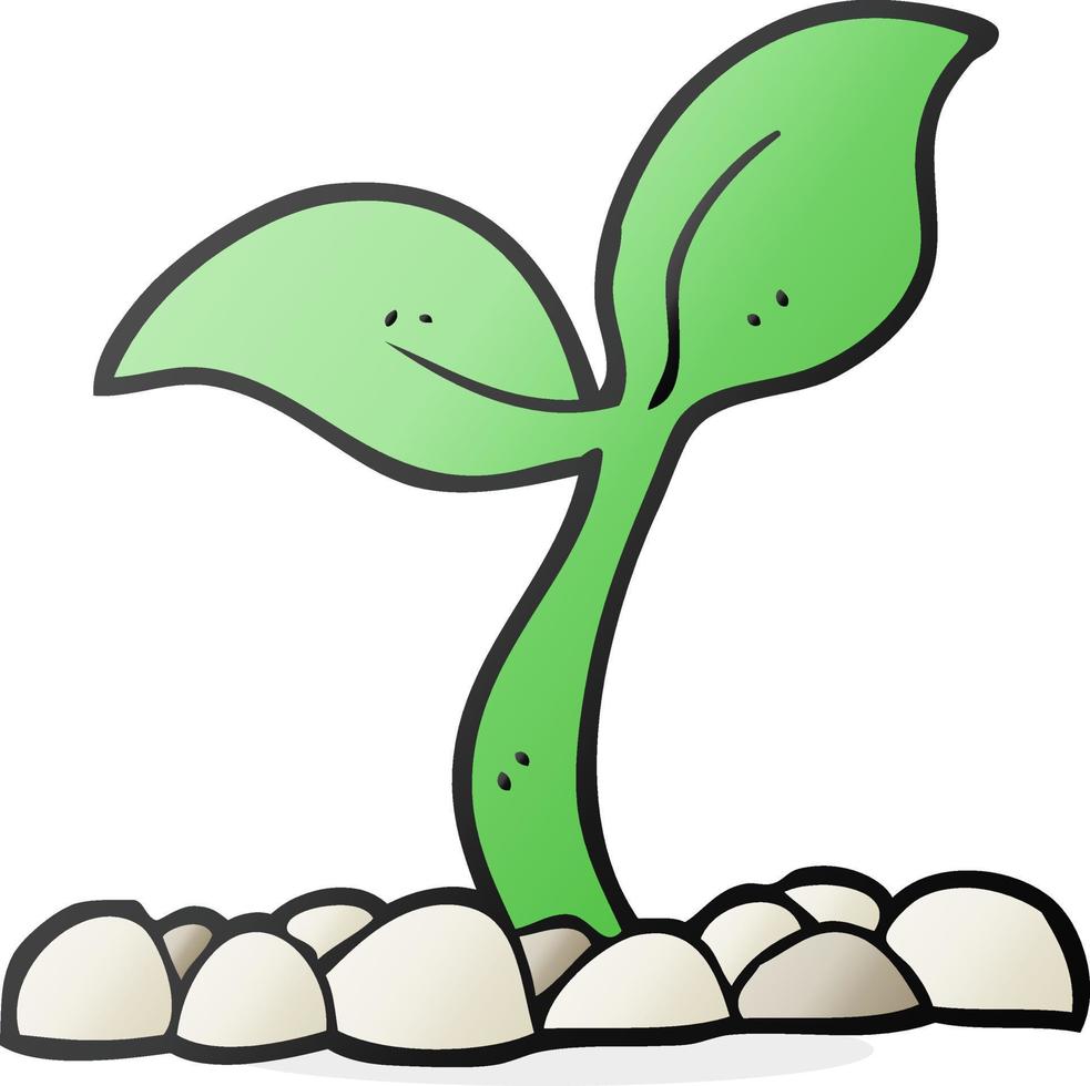 doodle character cartoon seedling vector