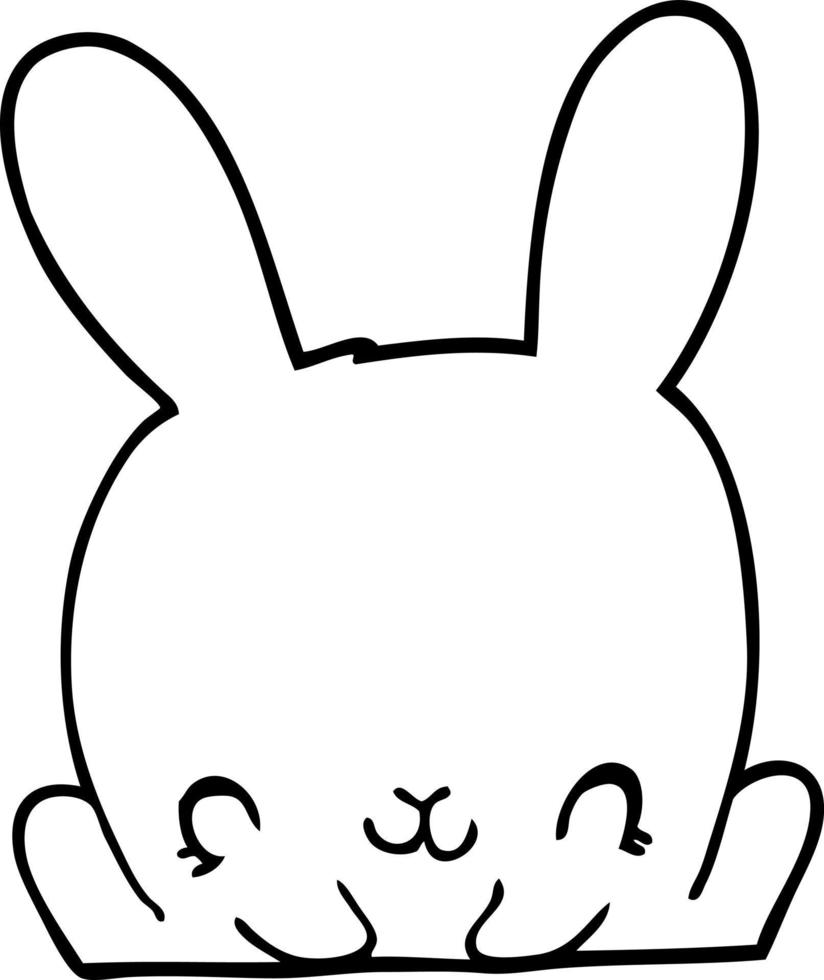 line drawing cartoon rabbit vector