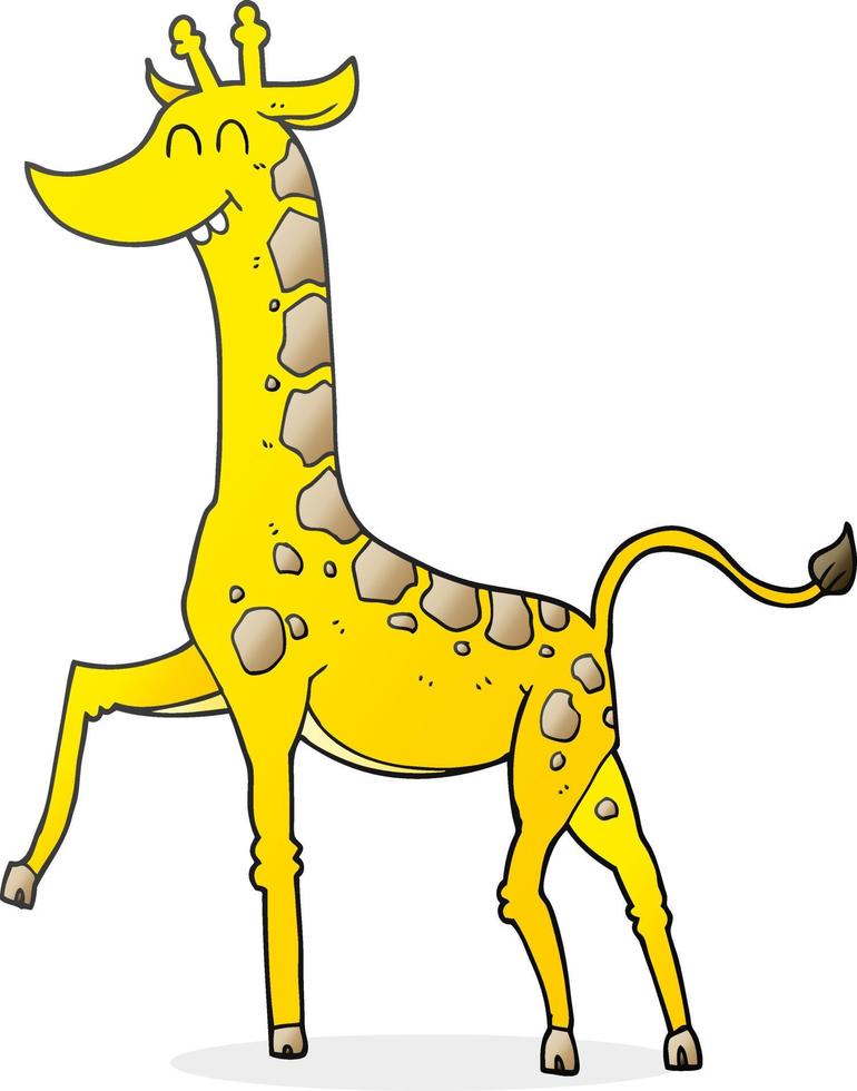 garabato, carácter, caricatura, jirafa vector