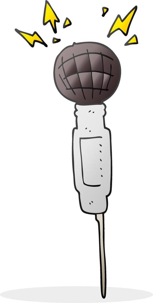 doodle character cartoon microphone vector