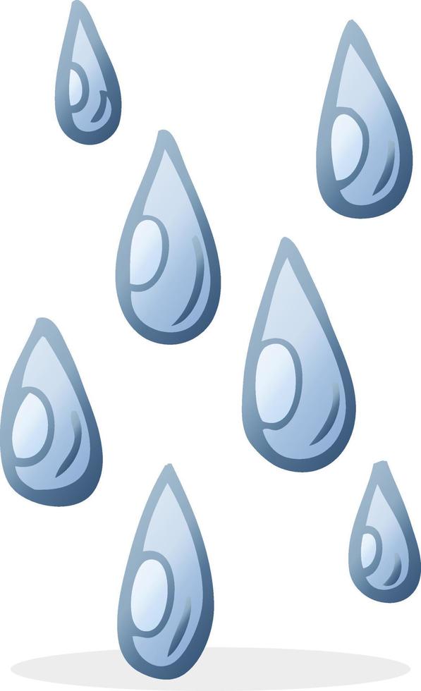 doodle character cartoon raindrops vector