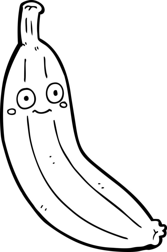 line drawing cartoon banana 12891001 Vector Art at Vecteezy