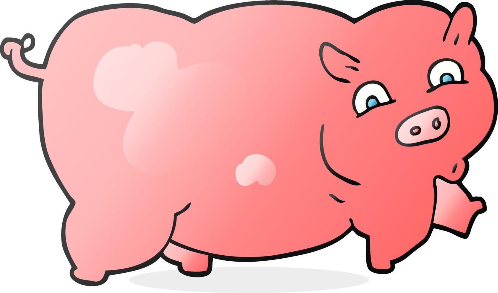 doodle character cartoon pig vector